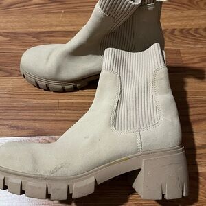 Steve Madden Leather Women's Cream Ankle Boots